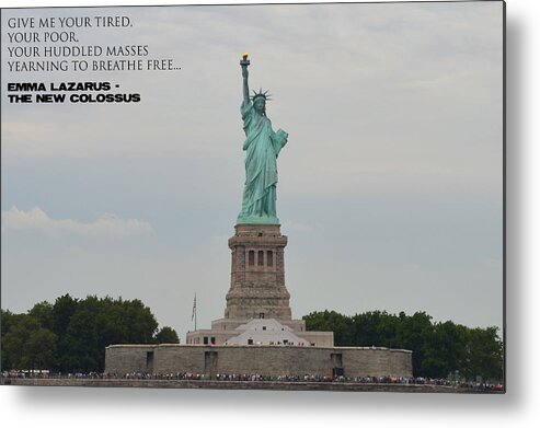 Statue Of Liberty Metal Print featuring the photograph Statue with Colossus by Richard Bryce and Family