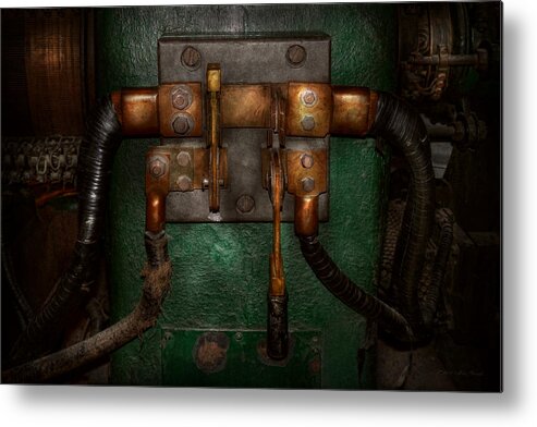 Steampunk Metal Print featuring the photograph Steampunk - Electrical - Pull the switch by Mike Savad