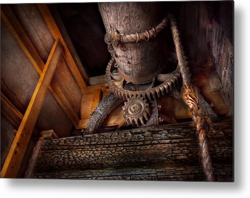 Savad Metal Print featuring the photograph Steampunk - Gear - Out of order by Mike Savad