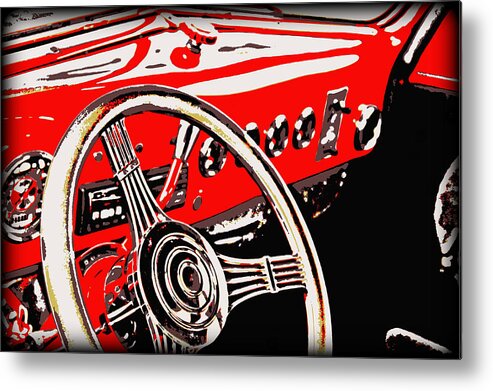 Car Metal Print featuring the photograph Steering Wheel by Elizabeth Budd