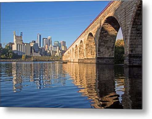 Stone Arch Bridge Metal Print featuring the photograph Stone Arch by Day by Angie Schutt