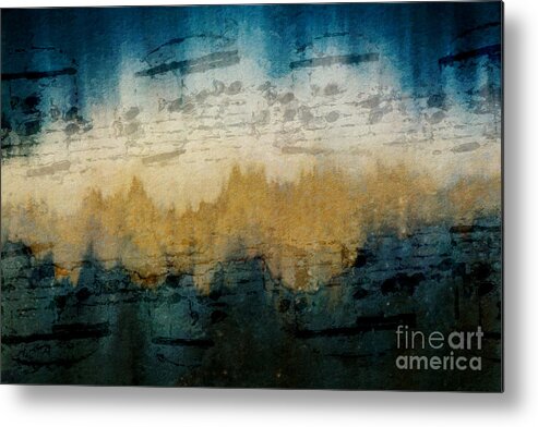 Music Metal Print featuring the digital art Stonewashed Blue by Lon Chaffin