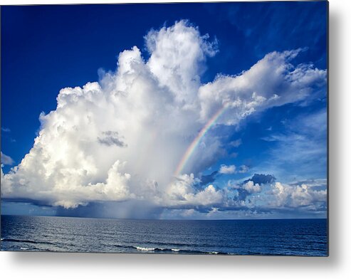 Rainbow Metal Print featuring the photograph Storm and Rainbow by Mark Steven Houser