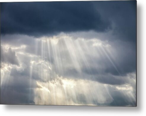 Sunlight Metal Print featuring the photograph Storm Clouds & Sun Beams by Ryasick