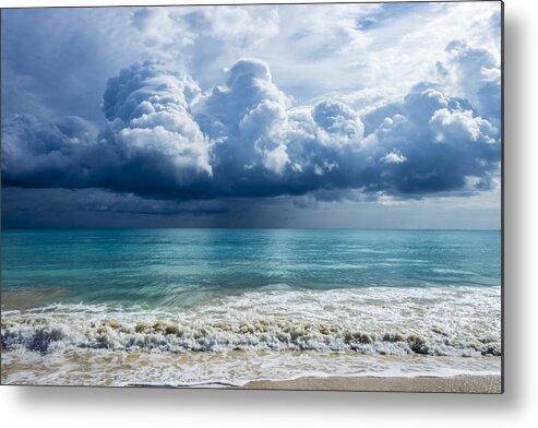 Hawaii Metal Print featuring the photograph Storm Clouds At Waimanalo by Leigh Anne Meeks