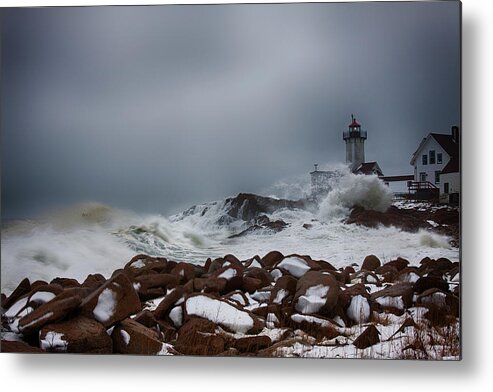Cape Ann Metal Print featuring the photograph Storm off Eastern Point Lighthouse by Jeff Folger