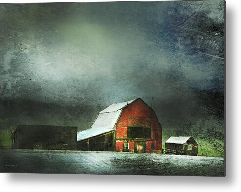 Red Barn Metal Print featuring the photograph Storm by Theresa Tahara