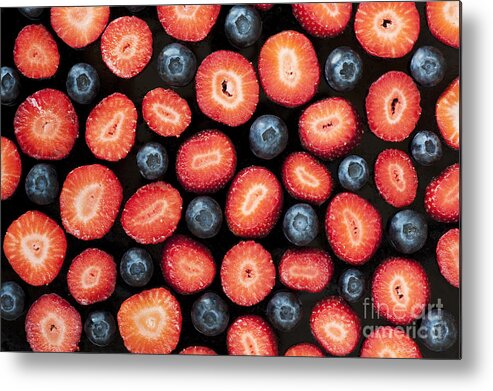 Strawberries Metal Print featuring the photograph Strawberries and Blueberries by Tim Gainey