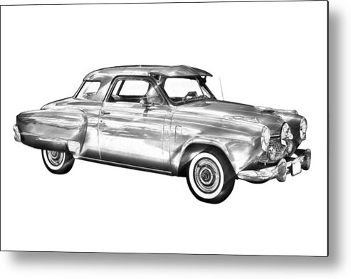 Studebaker Metal Print featuring the photograph Studebaker Champian Antique Car Illustration by Keith Webber Jr