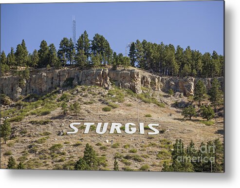 Black Hills Metal Print featuring the photograph Sturgis Sign by Bryan Mullennix