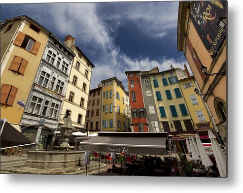 Clouds Metal Print featuring the photograph Summer Cafe by Debra and Dave Vanderlaan