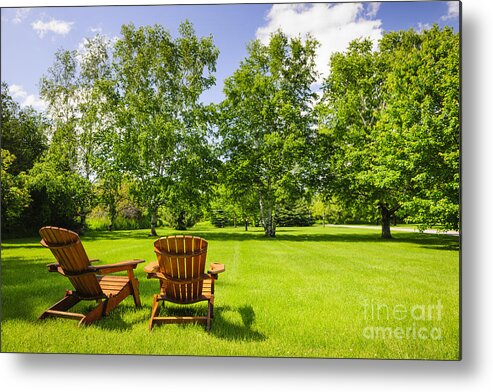 Chairs Metal Print featuring the photograph Summer relaxing 5 by Elena Elisseeva