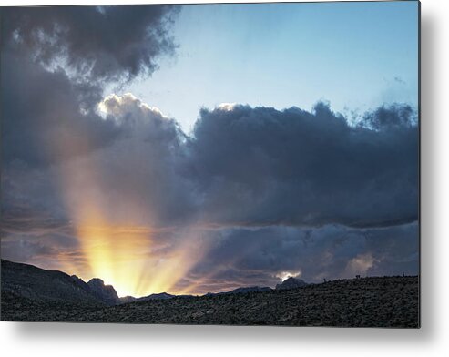 Tranquility Metal Print featuring the photograph Sun Rays And Dramatic Clouds by James O'neil
