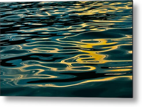 Water; Abstract; Sun; Design; Lake; Colours; Photo; Evening; Sunset Metal Print featuring the photograph Sun Spill by Stella Marin