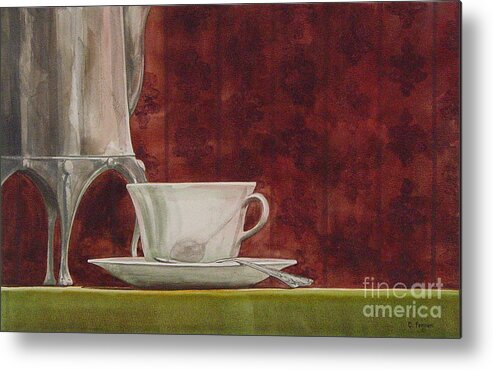 Sunday Metal Print featuring the painting Sunday Morning Coffee by Charles Fennen