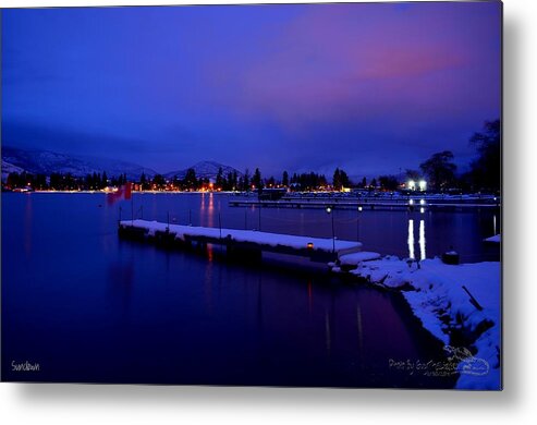 Blue Hour Metal Print featuring the photograph Sundown - The Blue Hour at Skaha Lake by Guy Hoffman