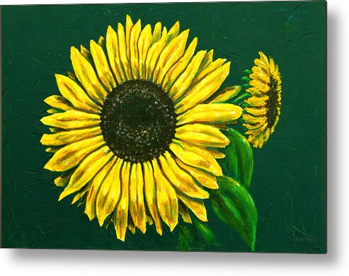 Ron Haist Metal Print featuring the painting Sunflower by Ron Haist