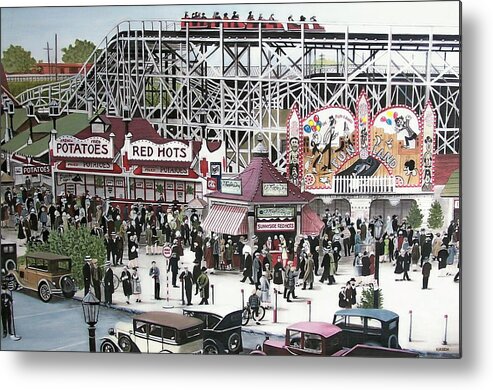 Streetscapes Metal Print featuring the painting Sunnyside Park by Kenneth M Kirsch