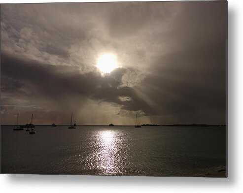 Caribbean Metal Print featuring the photograph Sunrays over Simpson Bay by Toby McGuire