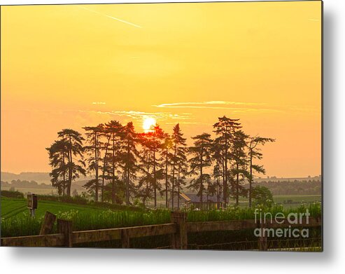 Landscape Metal Print featuring the digital art Sunrise At Danebury Hillfort by Andrew Middleton