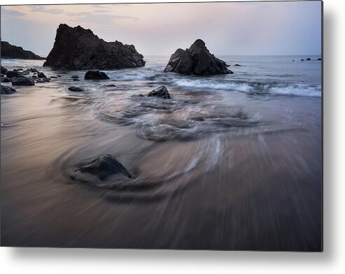 Water's Edge Metal Print featuring the photograph Sunrise At The Seaside Of Kawazu Japan by Dheej18