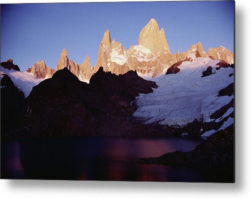 Feb0514 Metal Print featuring the photograph Sunrise Glow On Fitzroy Massif Los by Tui De Roy