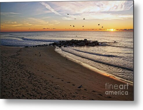 Sunrise Metal Print featuring the photograph Sunrise in Ocean Grove by Debra Fedchin