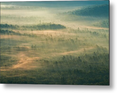 Pounding Mill Overlook Metal Print featuring the photograph Sunrise on the Parkway - Blue Ridge Parkway - Asheville - North Carolina by Photography By Sai