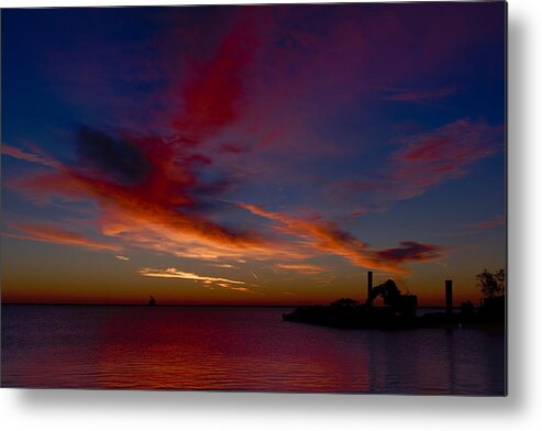 Milwaukee Metal Print featuring the photograph Sunrise Over the Port of Milwaukee by Chuck De La Rosa