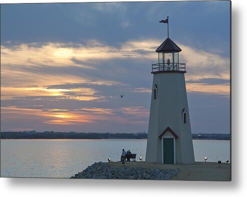 Lake Hefner Metal Print featuring the photograph Sunset at East Wharf by Richard Smith