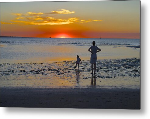 Sunset Metal Print featuring the photograph Sunset at Mindil Beach by Venetia Featherstone-Witty