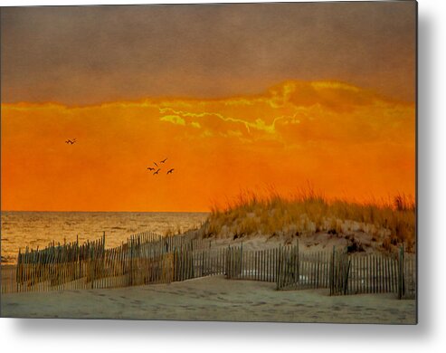 Beach Metal Print featuring the photograph Sunset At Robert Moses Park by Cathy Kovarik