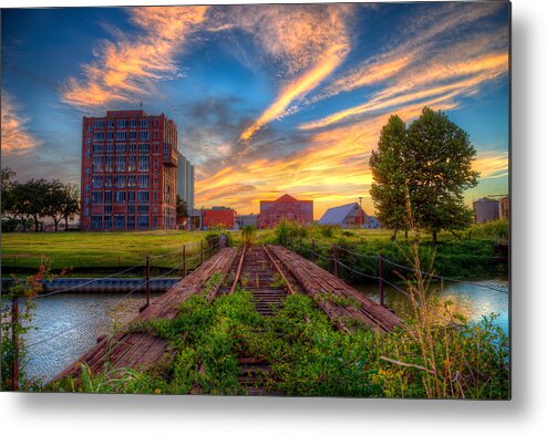 Sunset Metal Print featuring the photograph Sunset at The Imperial Sugar Factory Early Stage Landscape by Micah Goff