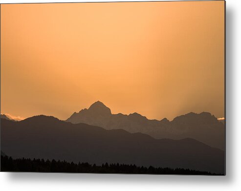 Sunset Metal Print featuring the photograph Sunset behind the Julian Alps by Ian Middleton
