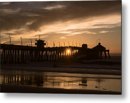 Sunset Metal Print featuring the digital art Sunset Beneath The Pier by Photographic Art by Russel Ray Photos