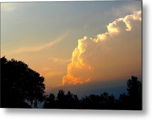 Montana Metal Print featuring the photograph Sunset Clouds Building by Scott Carlton