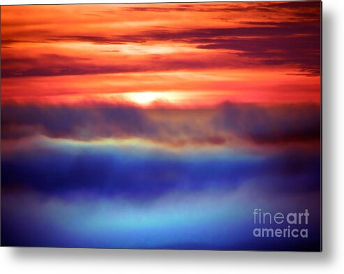 Sunset Fog Clouds Metal Print featuring the photograph Sunset Fog Clouds in Bodega Sonoma County California by Wernher Krutein