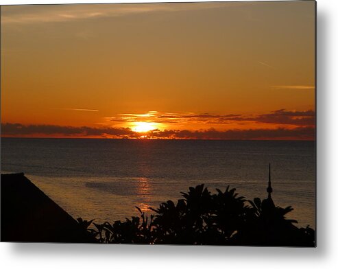  Metal Print featuring the photograph Sunset from Terrace - St. Lucia 2 by Nora Boghossian