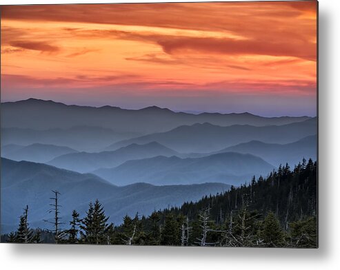 America Metal Print featuring the photograph Sunset in the Smokies by Eduard Moldoveanu