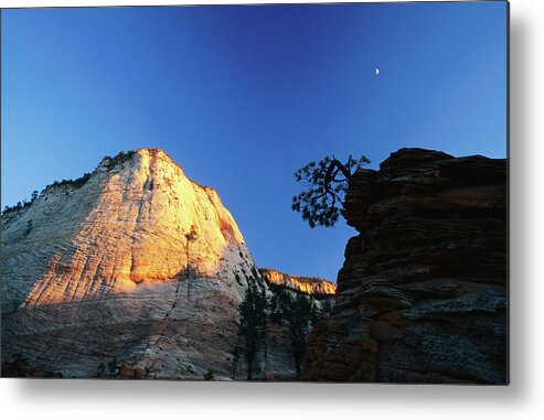 Toughness Metal Print featuring the photograph Sunset On Checkerboard Sandstone Cliffs by David C Tomlinson