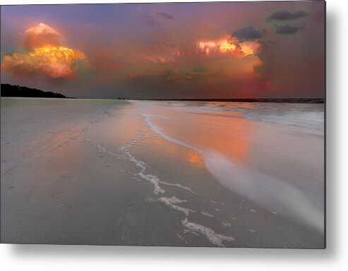 Atlantic Ocean Metal Print featuring the photograph Sunset on Hilton Head Island by Peter Lakomy