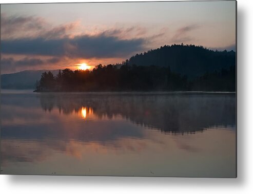 Abstract Metal Print featuring the photograph Sunset on the lake by Marek Poplawski