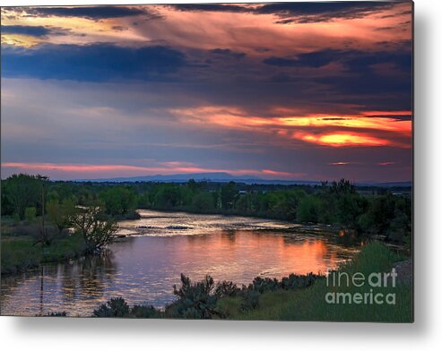 Sunset Metal Print featuring the photograph Sunset On The Payette River by Robert Bales