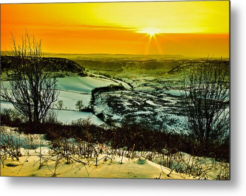 Landscape Metal Print featuring the photograph Sunset over Horcum by Mark Egerton