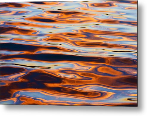 Sunset Metal Print featuring the photograph Sunset Reflection in Tempe Town Lake by Ron Chilston