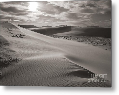 White Sands Metal Print featuring the photograph Sunset by Sherry Davis