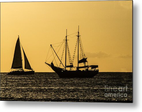 Aruba Metal Print featuring the photograph Sunset Silhouette by Judy Wolinsky