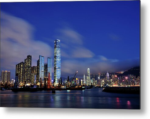 Built Structure Metal Print featuring the photograph Sunset View Of Kowloon West And Central by Wallacefsk