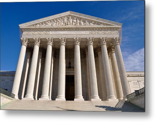 Green Metal Print featuring the photograph Supreme Court of United States of America by Brandon Bourdages