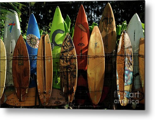Hawaii Metal Print featuring the photograph Surfboard Fence 4 by Bob Christopher